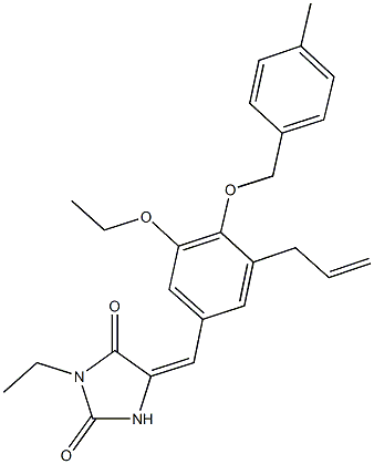 5-{3-allyl-5-ethoxy-4-[(4-methylbenzyl)oxy]benzylidene}-3-ethyl-2,4-imidazolidinedione 구조식 이미지