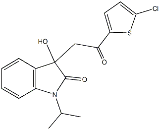 3-[2-(5-chloro-2-thienyl)-2-oxoethyl]-3-hydroxy-1-isopropyl-1,3-dihydro-2H-indol-2-one Structure