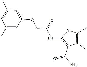 2-{[(3,5-dimethylphenoxy)acetyl]amino}-4,5-dimethyl-3-thiophenecarboxamide 구조식 이미지