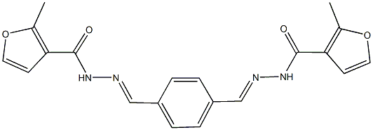 2-methyl-N'-{4-[2-(2-methyl-3-furoyl)carbohydrazonoyl]benzylidene}-3-furohydrazide Structure