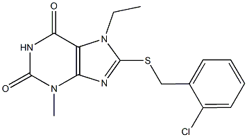 8-[(2-chlorobenzyl)sulfanyl]-7-ethyl-3-methyl-3,7-dihydro-1H-purine-2,6-dione Structure