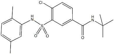 N-(tert-butyl)-4-chloro-3-[(2,5-dimethylanilino)sulfonyl]benzamide 구조식 이미지