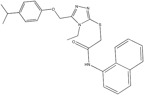 2-({4-ethyl-5-[(4-isopropylphenoxy)methyl]-4H-1,2,4-triazol-3-yl}sulfanyl)-N-(1-naphthyl)acetamide Structure