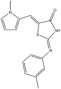 2-[(3-methylphenyl)imino]-5-[(1-methyl-1H-pyrrol-2-yl)methylene]-1,3-thiazolidin-4-one 구조식 이미지