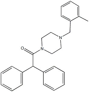 1-(diphenylacetyl)-4-(2-methylbenzyl)piperazine Structure