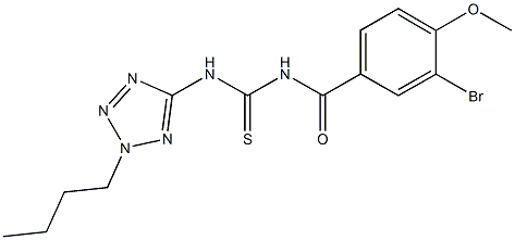 N-(3-bromo-4-methoxybenzoyl)-N'-(2-butyl-2H-tetraazol-5-yl)thiourea 구조식 이미지