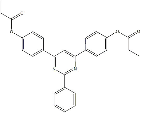 4-{2-phenyl-6-[4-(propionyloxy)phenyl]-4-pyrimidinyl}phenyl propionate 구조식 이미지