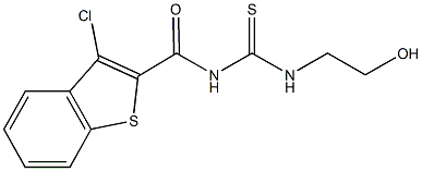 N-[(3-chloro-1-benzothien-2-yl)carbonyl]-N'-(2-hydroxyethyl)thiourea 구조식 이미지