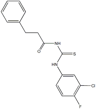 N-(3-chloro-4-fluorophenyl)-N'-(3-phenylpropanoyl)thiourea 구조식 이미지