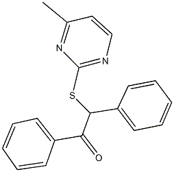 2-[(4-methyl-2-pyrimidinyl)sulfanyl]-1,2-diphenylethanone 구조식 이미지