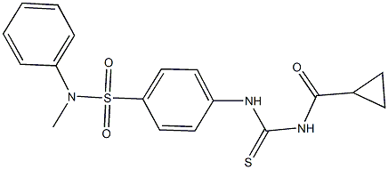 4-({[(cyclopropylcarbonyl)amino]carbothioyl}amino)-N-methyl-N-phenylbenzenesulfonamide Structure