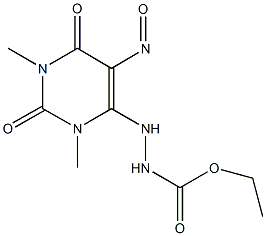 ethyl 2-(1,3-dimethyl-5-nitroso-2,6-dioxo-1,2,3,6-tetrahydropyrimidin-4-yl)hydrazinecarboxylate Structure