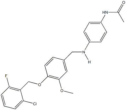 N-[4-({4-[(2-chloro-6-fluorobenzyl)oxy]-3-methoxybenzyl}amino)phenyl]acetamide 구조식 이미지