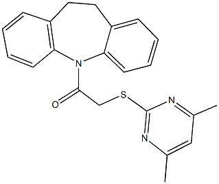 2-(10,11-dihydro-5H-dibenzo[b,f]azepin-5-yl)-2-oxoethyl 4,6-dimethyl-2-pyrimidinyl sulfide Structure