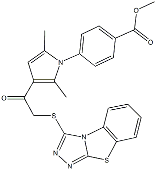 methyl 4-{2,5-dimethyl-3-[([1,2,4]triazolo[3,4-b][1,3]benzothiazol-3-ylsulfanyl)acetyl]-1H-pyrrol-1-yl}benzoate Structure