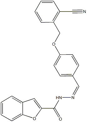 N'-{4-[(2-cyanobenzyl)oxy]benzylidene}-1-benzofuran-2-carbohydrazide 구조식 이미지