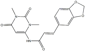 3-(1,3-benzodioxol-5-yl)-N-(1,3-dimethyl-2,6-dioxo-1,2,3,6-tetrahydro-4-pyrimidinyl)acrylamide Structure