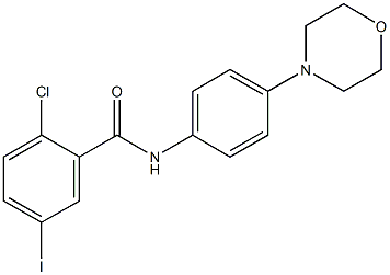 2-chloro-5-iodo-N-[4-(4-morpholinyl)phenyl]benzamide 구조식 이미지