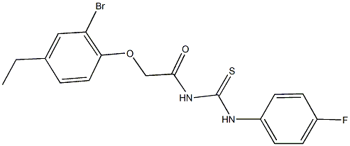 N-[(2-bromo-4-ethylphenoxy)acetyl]-N'-(4-fluorophenyl)thiourea Structure