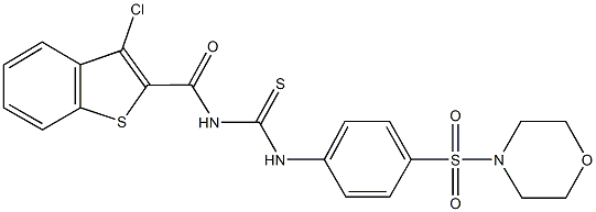N-[(3-chloro-1-benzothien-2-yl)carbonyl]-N'-[4-(4-morpholinylsulfonyl)phenyl]thiourea Structure