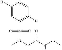 2-[[(2,5-dichlorophenyl)sulfonyl](methyl)amino]-N-ethylacetamide Structure