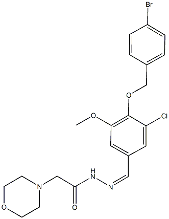 N'-{4-[(4-bromobenzyl)oxy]-3-chloro-5-methoxybenzylidene}-2-(4-morpholinyl)acetohydrazide Structure