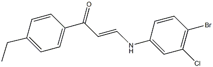 3-(4-bromo-3-chloroanilino)-1-(4-ethylphenyl)-2-propen-1-one 구조식 이미지