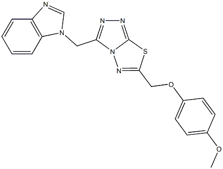 1-({6-[(4-methoxyphenoxy)methyl][1,2,4]triazolo[3,4-b][1,3,4]thiadiazol-3-yl}methyl)-1H-benzimidazole Structure