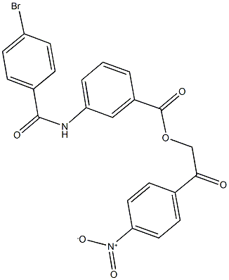 2-{4-nitrophenyl}-2-oxoethyl 3-[(4-bromobenzoyl)amino]benzoate Structure