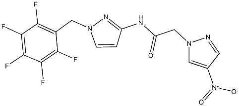 2-{4-nitro-1H-pyrazol-1-yl}-N-[1-(2,3,4,5,6-pentafluorobenzyl)-1H-pyrazol-3-yl]acetamide 구조식 이미지