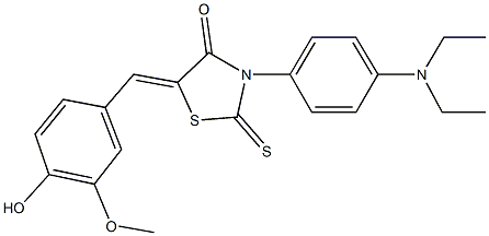 3-[4-(diethylamino)phenyl]-5-(4-hydroxy-3-methoxybenzylidene)-2-thioxo-1,3-thiazolidin-4-one Structure