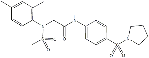 2-[2,4-dimethyl(methylsulfonyl)anilino]-N-[4-(1-pyrrolidinylsulfonyl)phenyl]acetamide 구조식 이미지