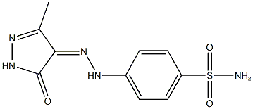 4-[2-(3-methyl-5-oxo-1,5-dihydro-4H-pyrazol-4-ylidene)hydrazino]benzenesulfonamide 구조식 이미지