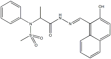 N-(2-{2-[(2-hydroxy-1-naphthyl)methylene]hydrazino}-1-methyl-2-oxoethyl)-N-phenylmethanesulfonamide 구조식 이미지