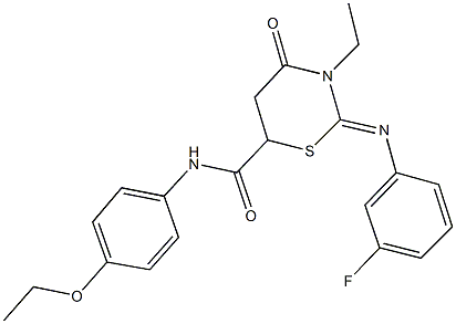 N-(4-ethoxyphenyl)-3-ethyl-2-[(3-fluorophenyl)imino]-4-oxo-1,3-thiazinane-6-carboxamide Structure