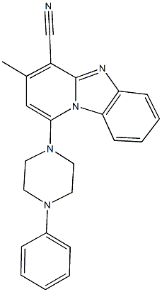 3-methyl-1-(4-phenyl-1-piperazinyl)pyrido[1,2-a]benzimidazole-4-carbonitrile 구조식 이미지