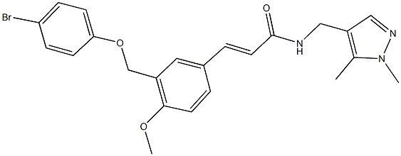 3-{3-[(4-bromophenoxy)methyl]-4-methoxyphenyl}-N-[(1,5-dimethyl-1H-pyrazol-4-yl)methyl]acrylamide Structure