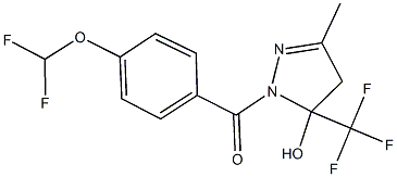 1-[4-(difluoromethoxy)benzoyl]-3-methyl-5-(trifluoromethyl)-4,5-dihydro-1H-pyrazol-5-ol Structure