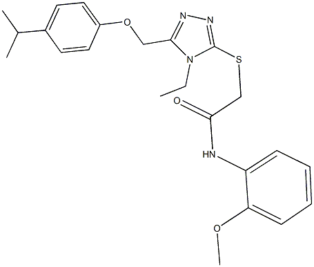 2-({4-ethyl-5-[(4-isopropylphenoxy)methyl]-4H-1,2,4-triazol-3-yl}sulfanyl)-N-(2-methoxyphenyl)acetamide 구조식 이미지