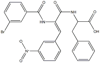 N-(2-[(3-bromobenzoyl)amino]-3-{3-nitrophenyl}acryloyl)phenylalanine 구조식 이미지