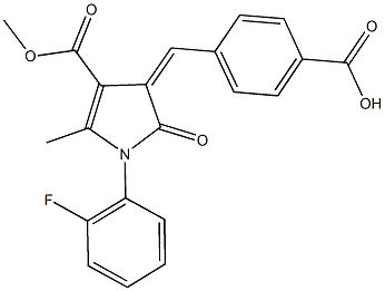 4-{[1-(2-fluorophenyl)-4-(methoxycarbonyl)-5-methyl-2-oxo-1,2-dihydro-3H-pyrrol-3-ylidene]methyl}benzoic acid 구조식 이미지