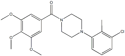 1-(3-chloro-2-methylphenyl)-4-(3,4,5-trimethoxybenzoyl)piperazine Structure