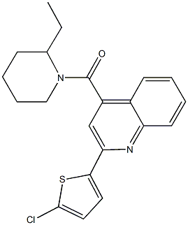 2-(5-chloro-2-thienyl)-4-[(2-ethyl-1-piperidinyl)carbonyl]quinoline 구조식 이미지