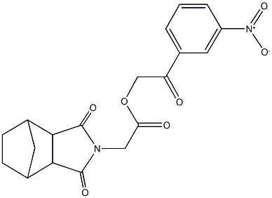 2-{3-nitrophenyl}-2-oxoethyl (3,5-dioxo-4-azatricyclo[5.2.1.0~2,6~]dec-4-yl)acetate Structure