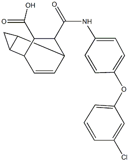7-{[4-(3-chlorophenoxy)anilino]carbonyl}tricyclo[3.2.2.0~2,4~]non-8-ene-6-carboxylic acid 구조식 이미지