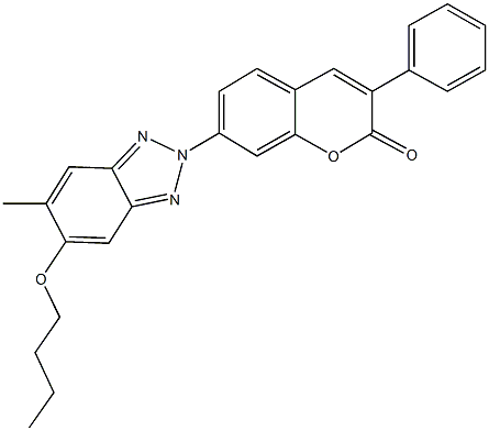 7-(5-butoxy-6-methyl-2H-1,2,3-benzotriazol-2-yl)-3-phenyl-2H-chromen-2-one 구조식 이미지