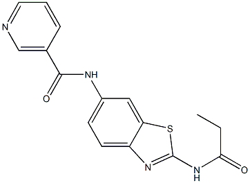 N-[2-(propionylamino)-1,3-benzothiazol-6-yl]nicotinamide Structure