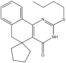 2-(butylsulfanyl)-5,6-dihydrospiro(benzo[h]quinazoline-5,1'-cyclopentane)-4(3H)-one Structure