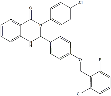 2-{4-[(2-chloro-6-fluorobenzyl)oxy]phenyl}-3-(4-chlorophenyl)-2,3-dihydro-4(1H)-quinazolinone Structure