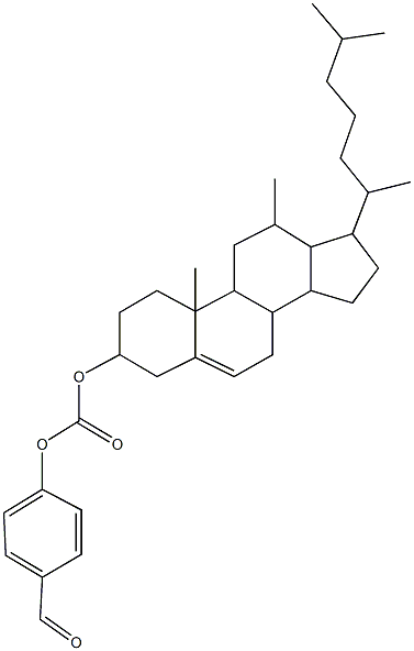17-(1,5-dimethylhexyl)-10,12-dimethyl-2,3,4,7,8,9,10,11,12,13,14,15,16,17-tetradecahydro-1H-cyclopenta[a]phenanthren-3-yl 4-formylphenyl carbonate 구조식 이미지